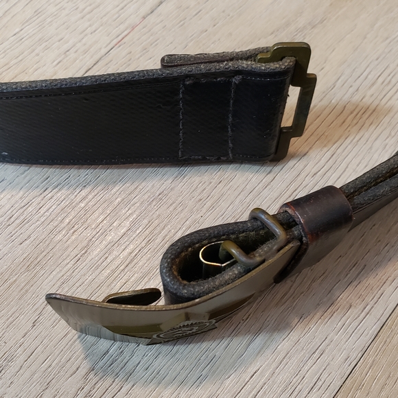 Men's Black Leather Belt with Star Buckle Soviet Union - Picture 6 of 7